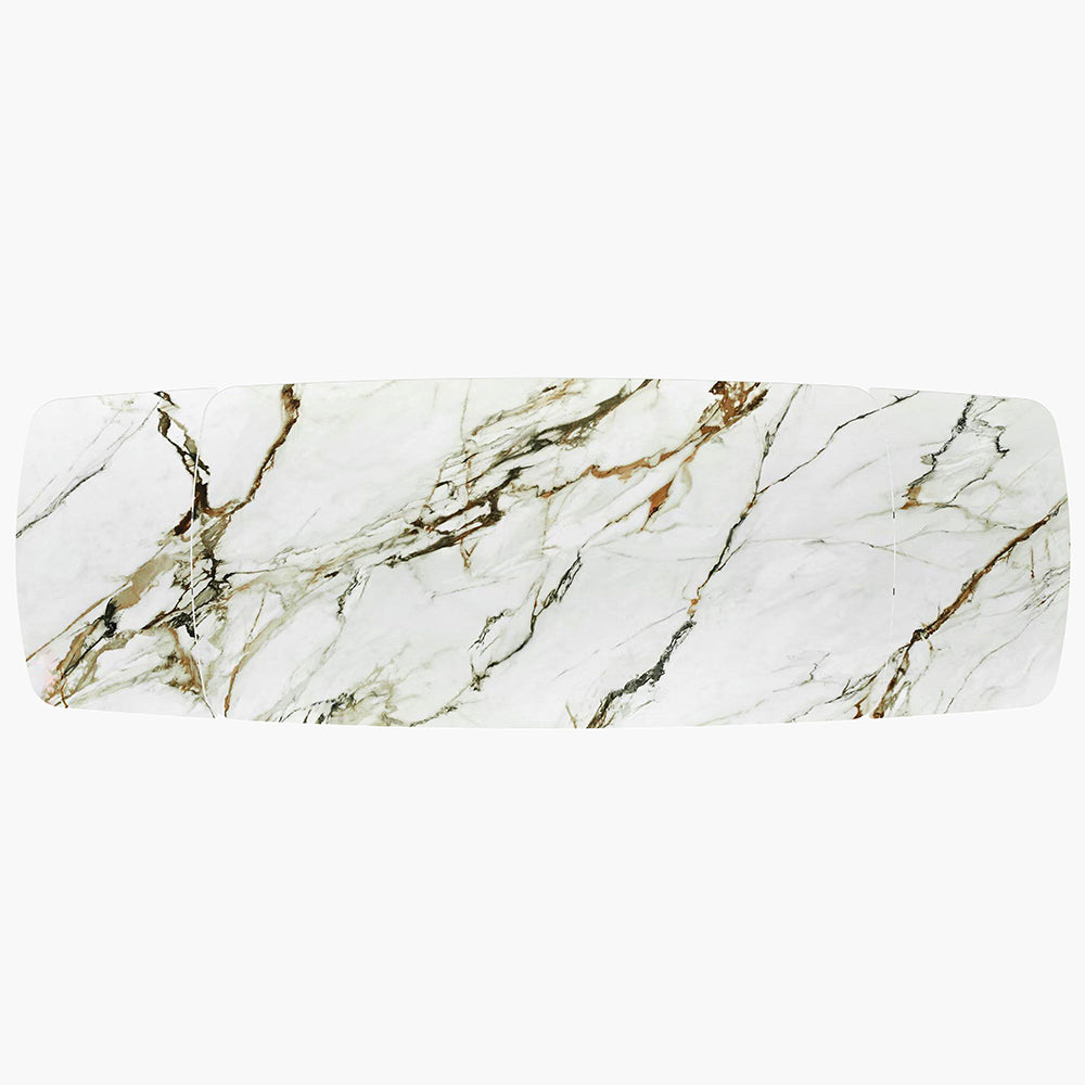 Cora Ceramic Top & Golden Champange Dining Table - Ornate Home