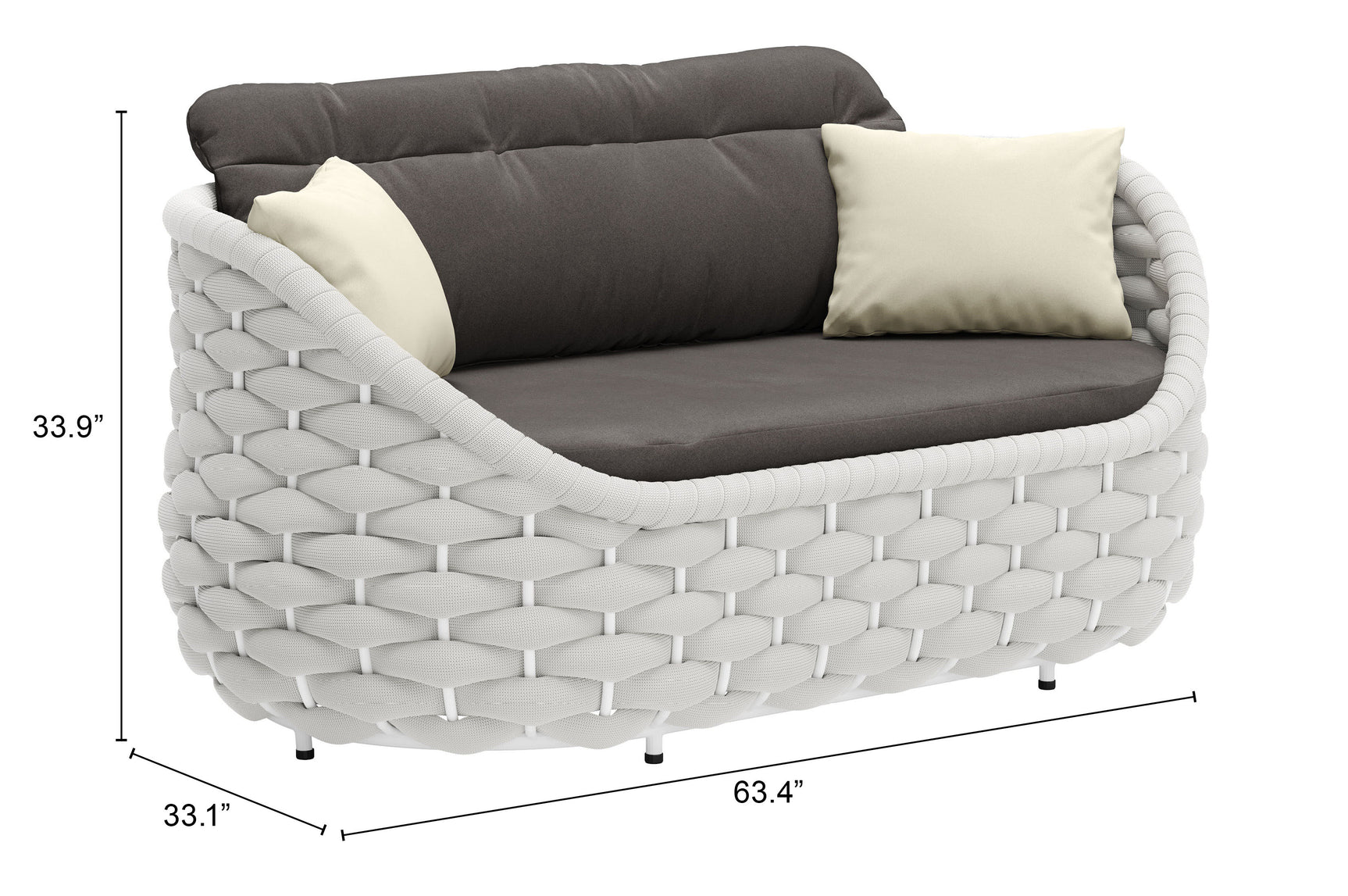 Coral Gray Reef Loveseat - Ornate Home