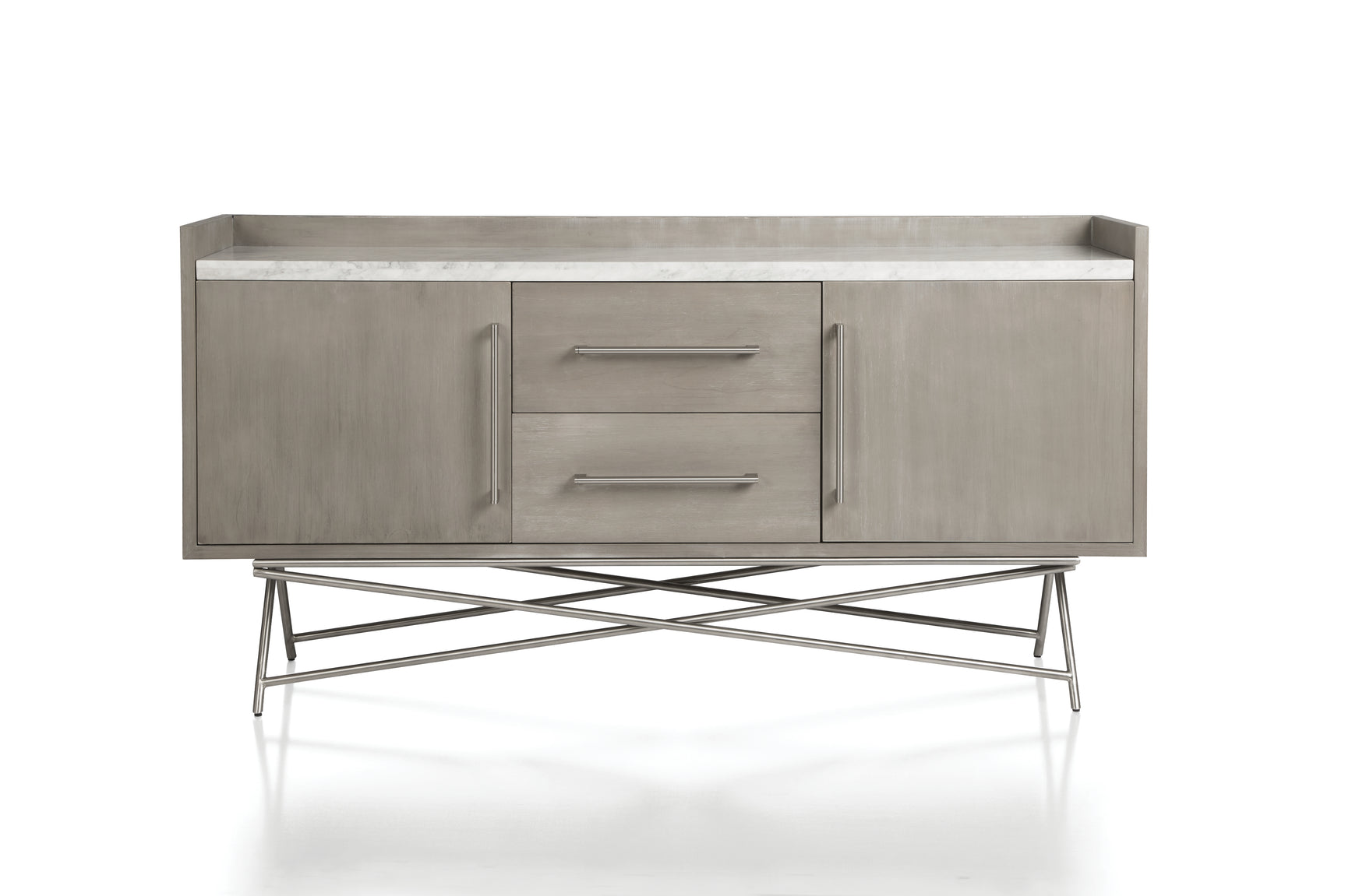 Coral Marble Top Rectangular Sideboard in Antique Grey - Ornate Home