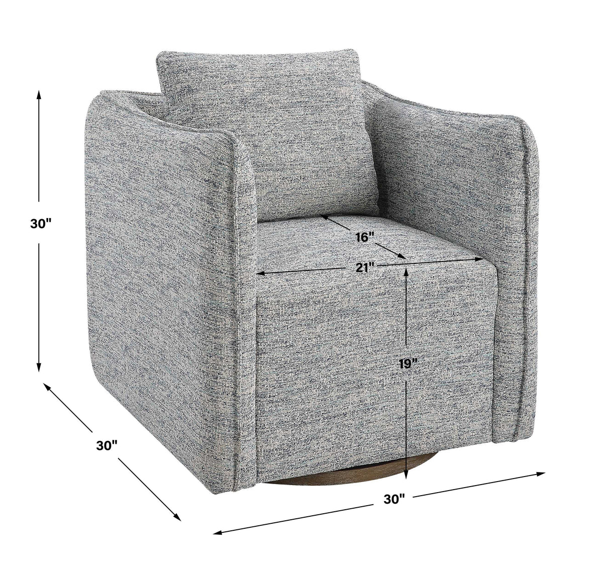 Corben Blue Swivel Chair - Ornate Home