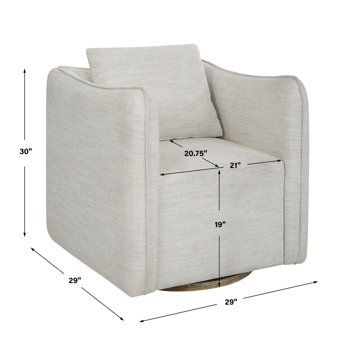 Corben White Swivel Armchair - Ornate Home