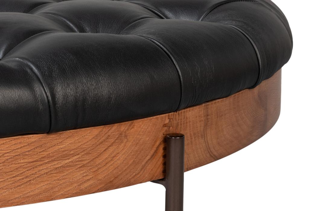 Corbet Black Cocktail Ottoman - Ornate Home