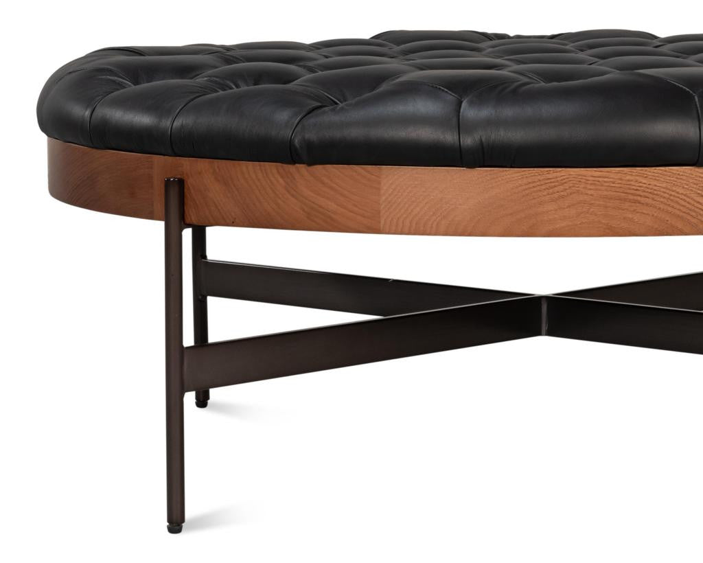 Corbet Black Cocktail Ottoman - Ornate Home