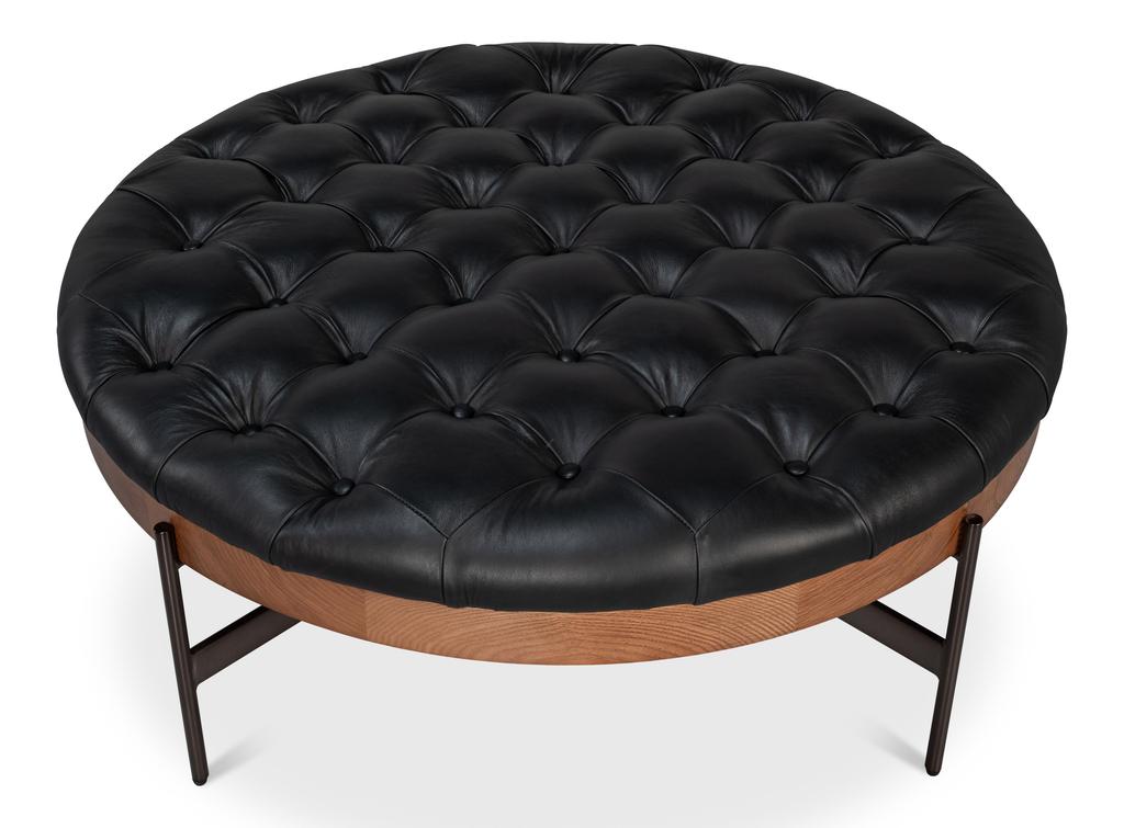 Corbet Black Cocktail Ottoman - Ornate Home