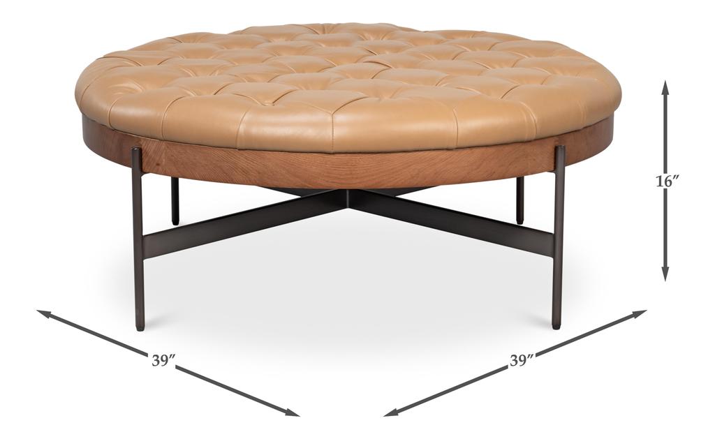 Corbet Brown Cocktail Ottoman - Ornate Home