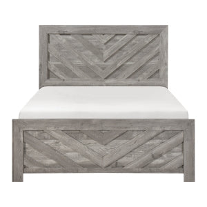 Corbin Gray Chevron Pattern Eastern King Bed - Ornate Home