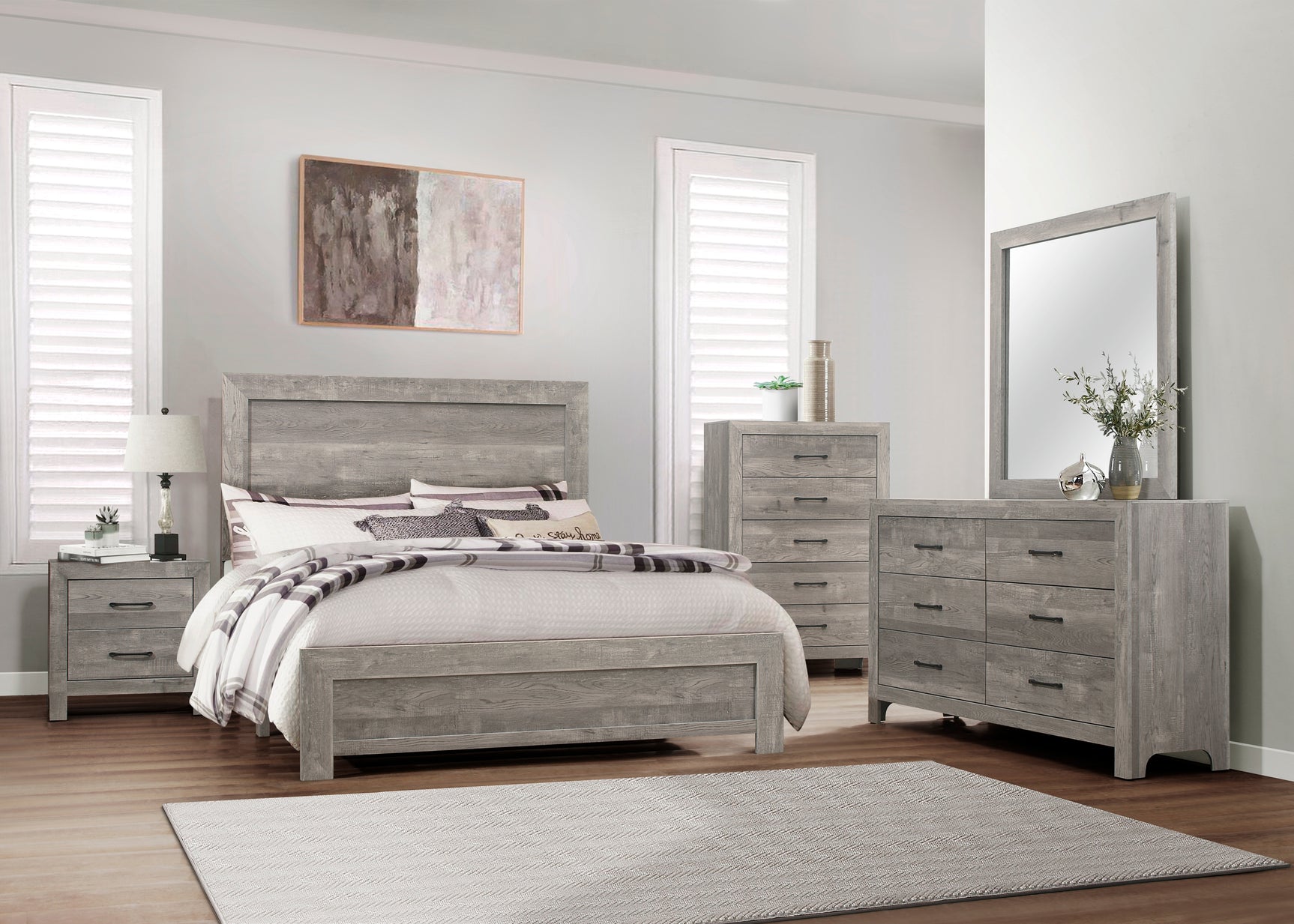 Corbin Gray Queen Panel Bed - Ornate Home