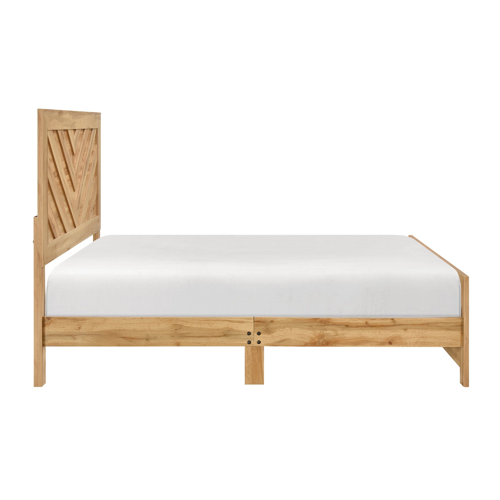 Corbin Natural Chevron Pattern Queen Bed in a Box - Ornate Home