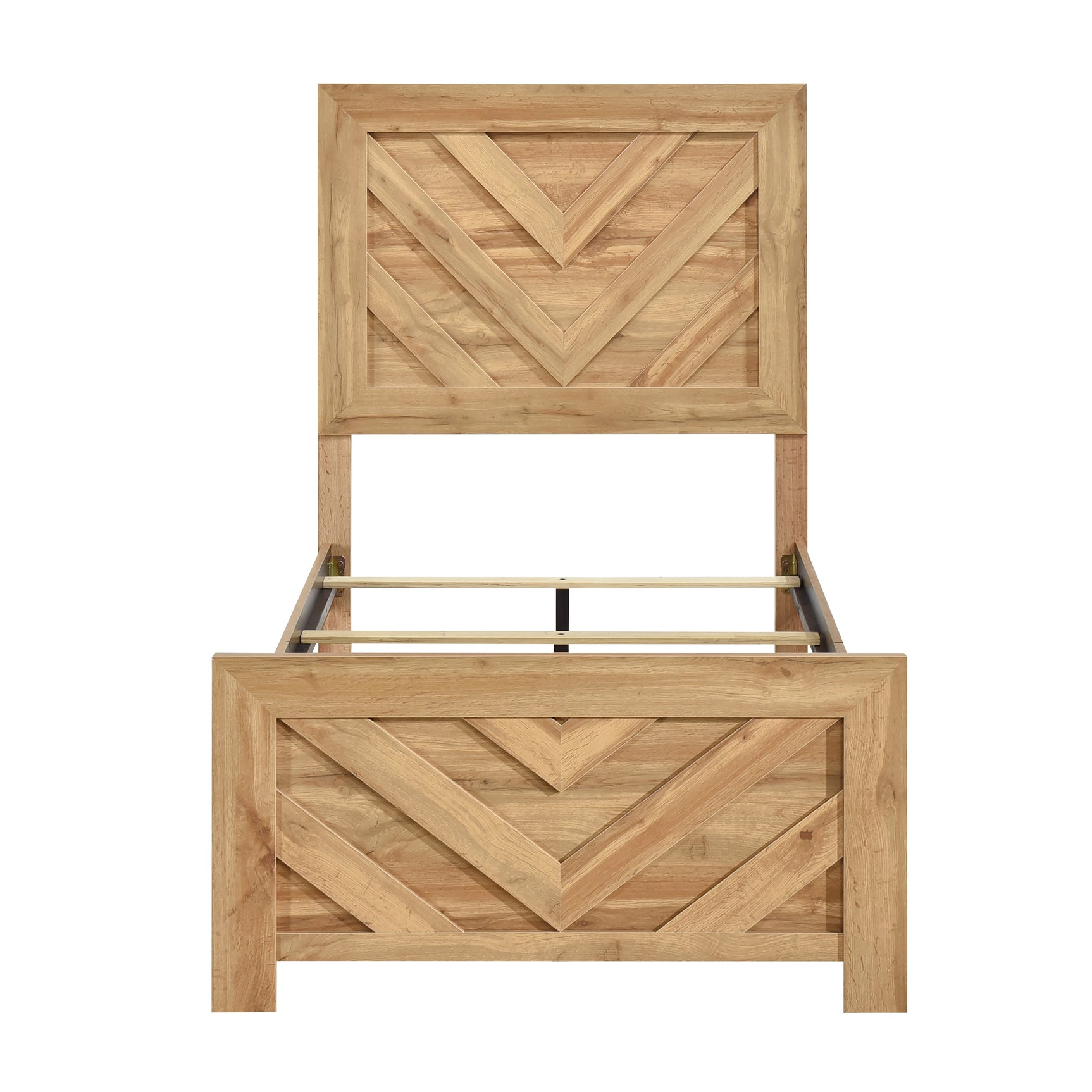 Corbin Natural Chevron Pattern Twin Bed in a Box - Ornate Home
