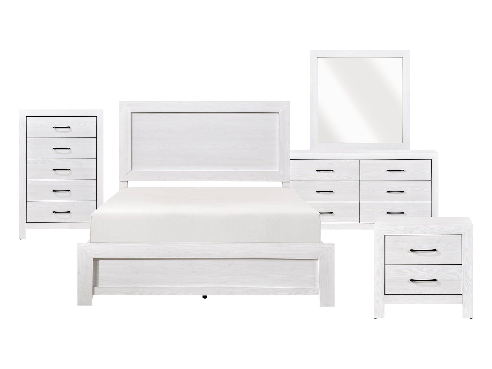 Corbin White 5-Piece Queen Bedroom Set - Ornate Home