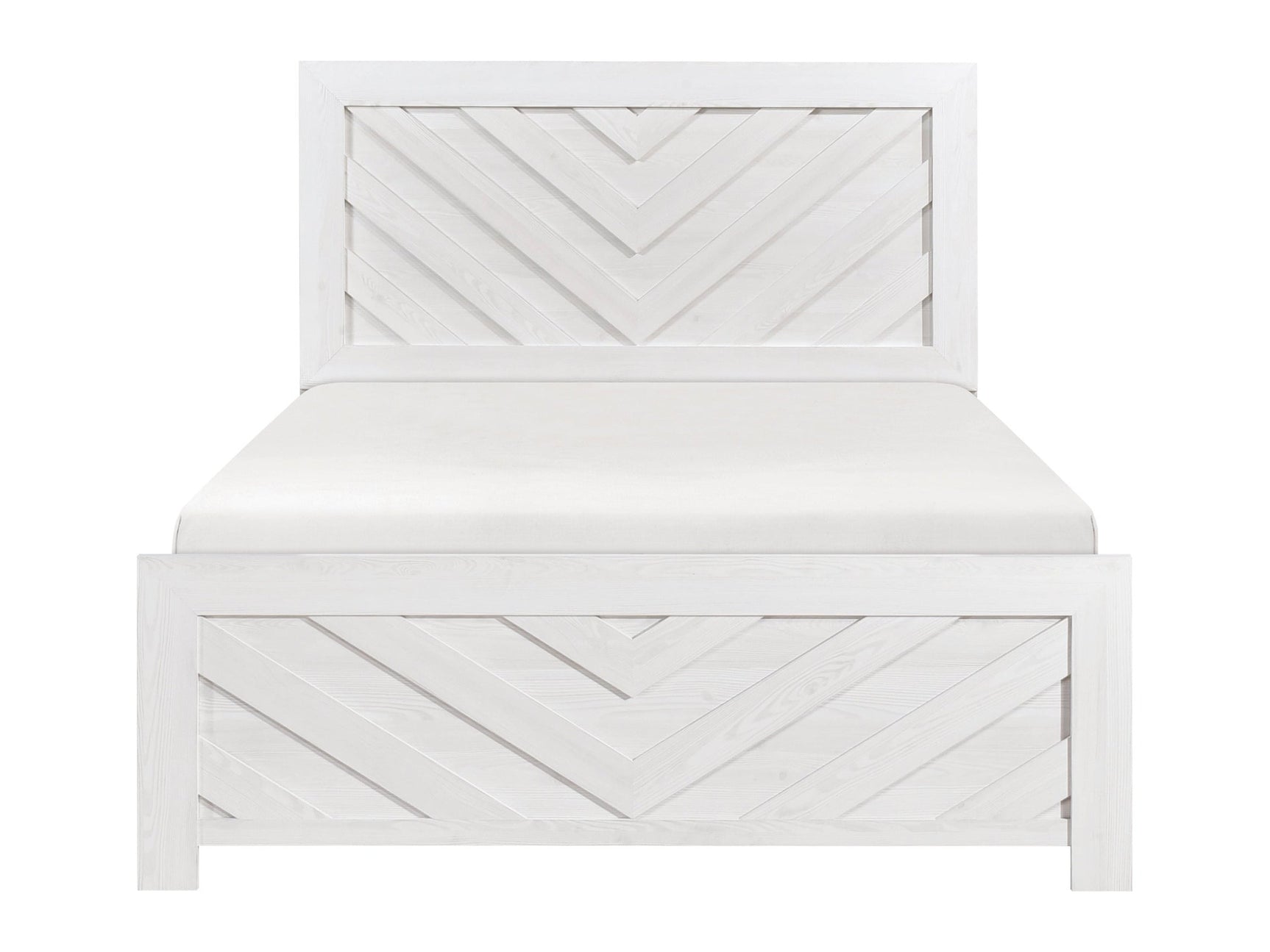 Corbin White Chevron Pattern Full Bed - Ornate Home