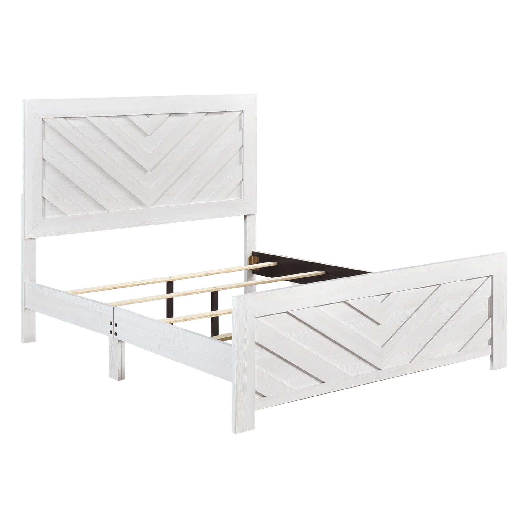 Corbin White V-Pattern 4-Piece Queen Bedroom Set - Ornate Home