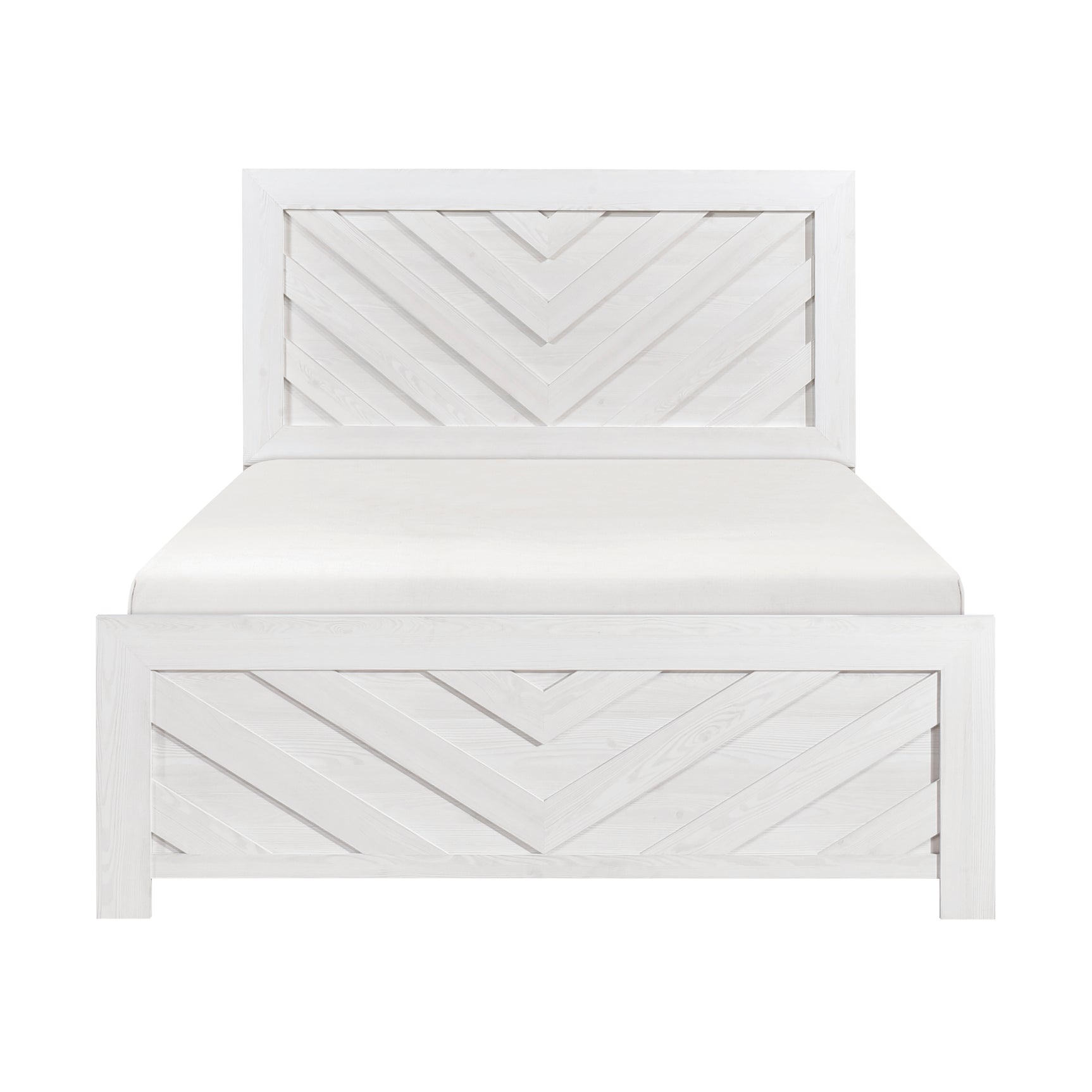 Corbin White V-Pattern 5-Piece Queen Bedroom Set - Ornate Home