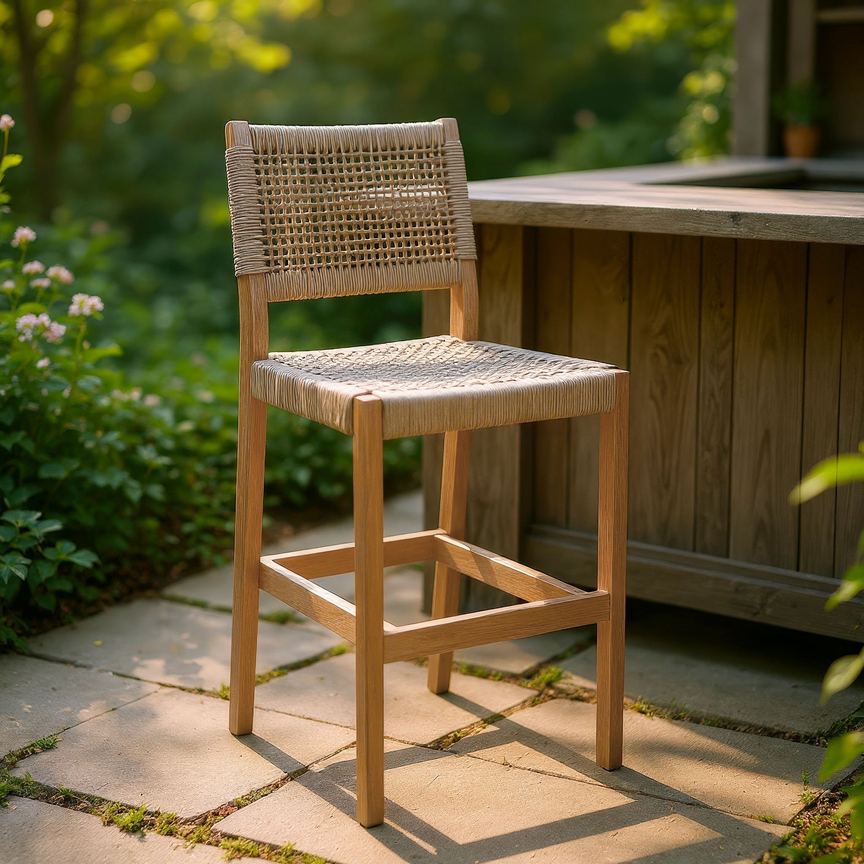 Corde Beige Barstool - Ornate Home