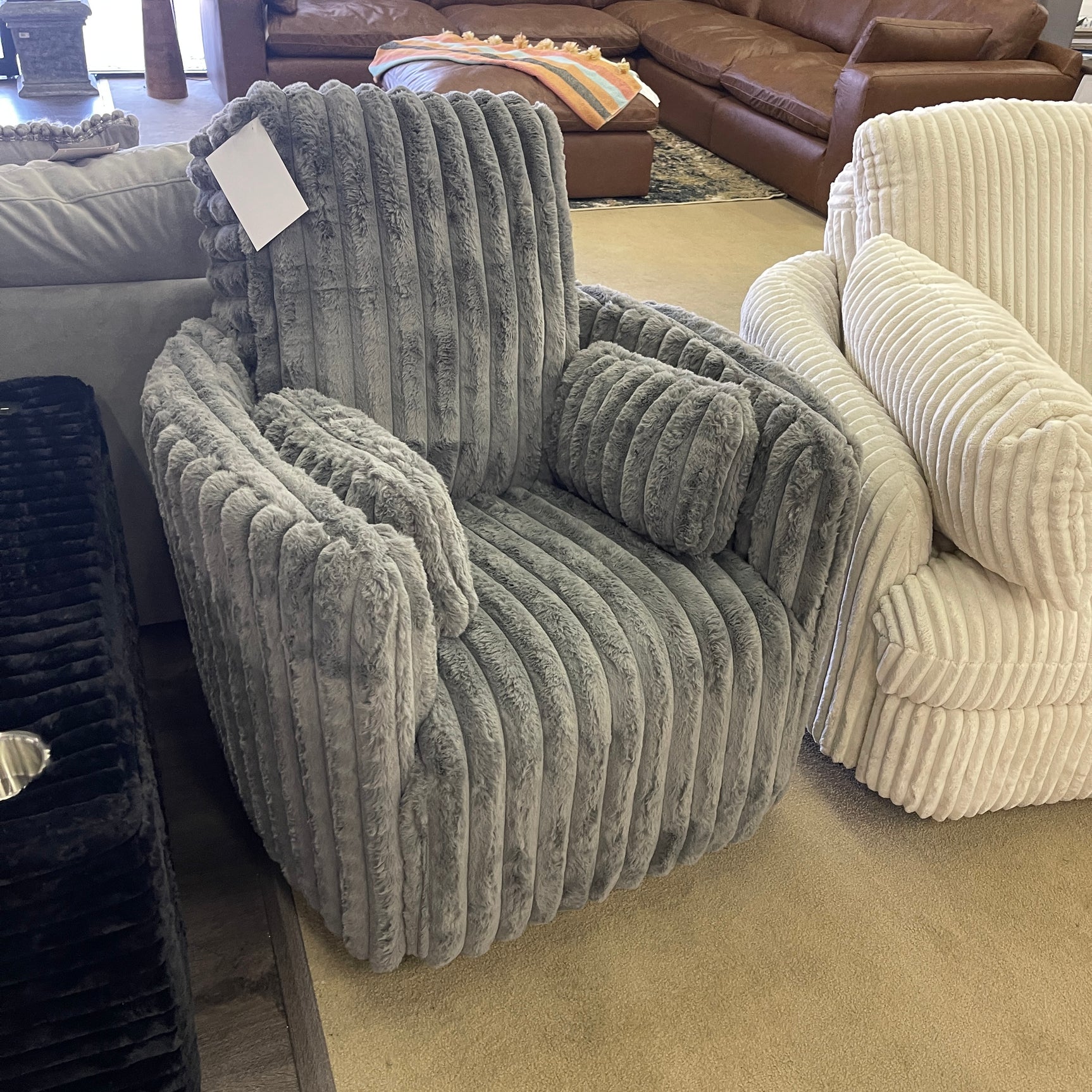 Cordoba Pewter Swivel Manual Recliner - Ornate Home