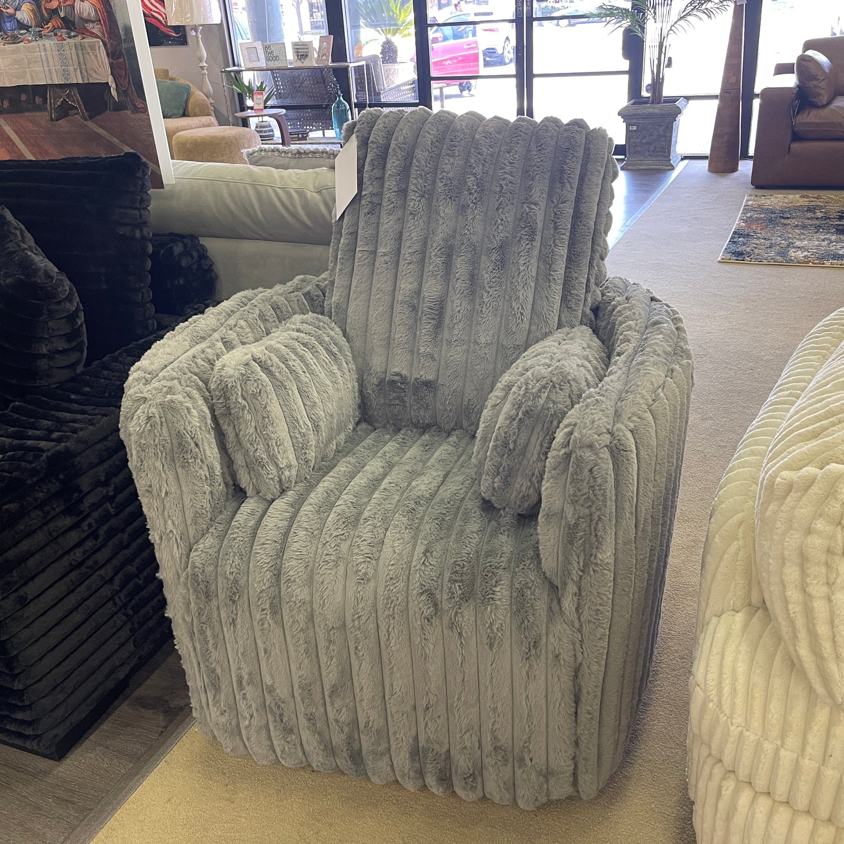 Cordoba Pewter Swivel Manual Recliner - Ornate Home