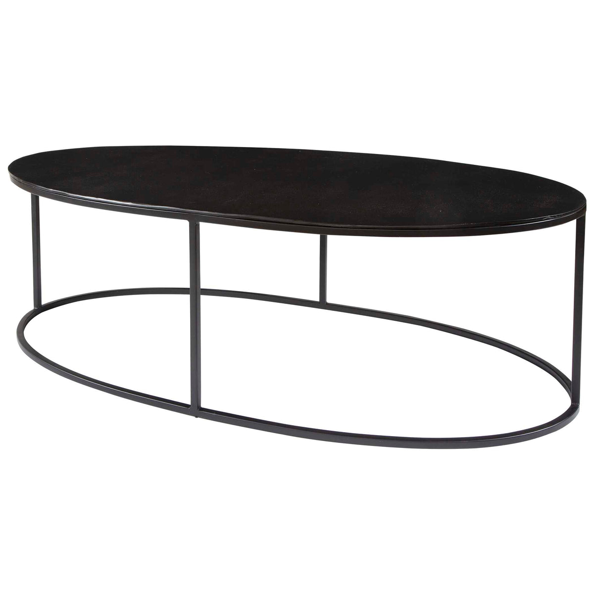 Coreene Black Oval Coffee Table - Ornate Home