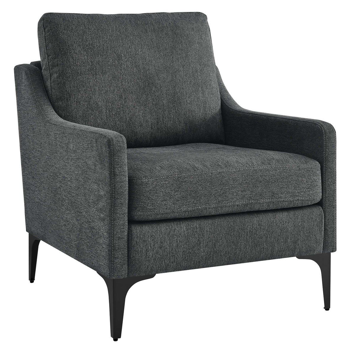 Corland Charcoal Upholstered Fabric Armchair - Ornate Home