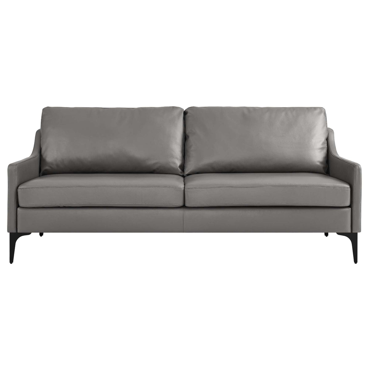 Corland Gray Leather Sofa - Ornate Home