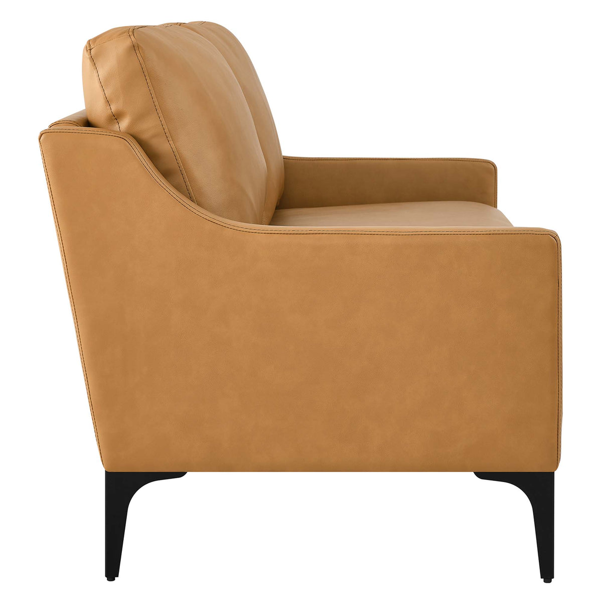 Corland Tan Leather Loveseat - Ornate Home