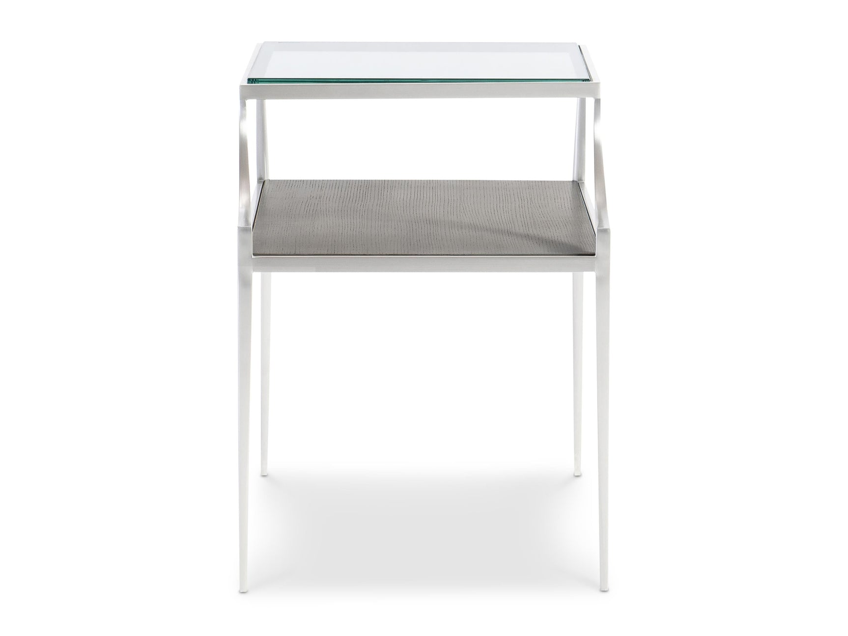 Cornelia Brushed Stainless Steel/Nebbia Rectangular Side Table - Ornate Home
