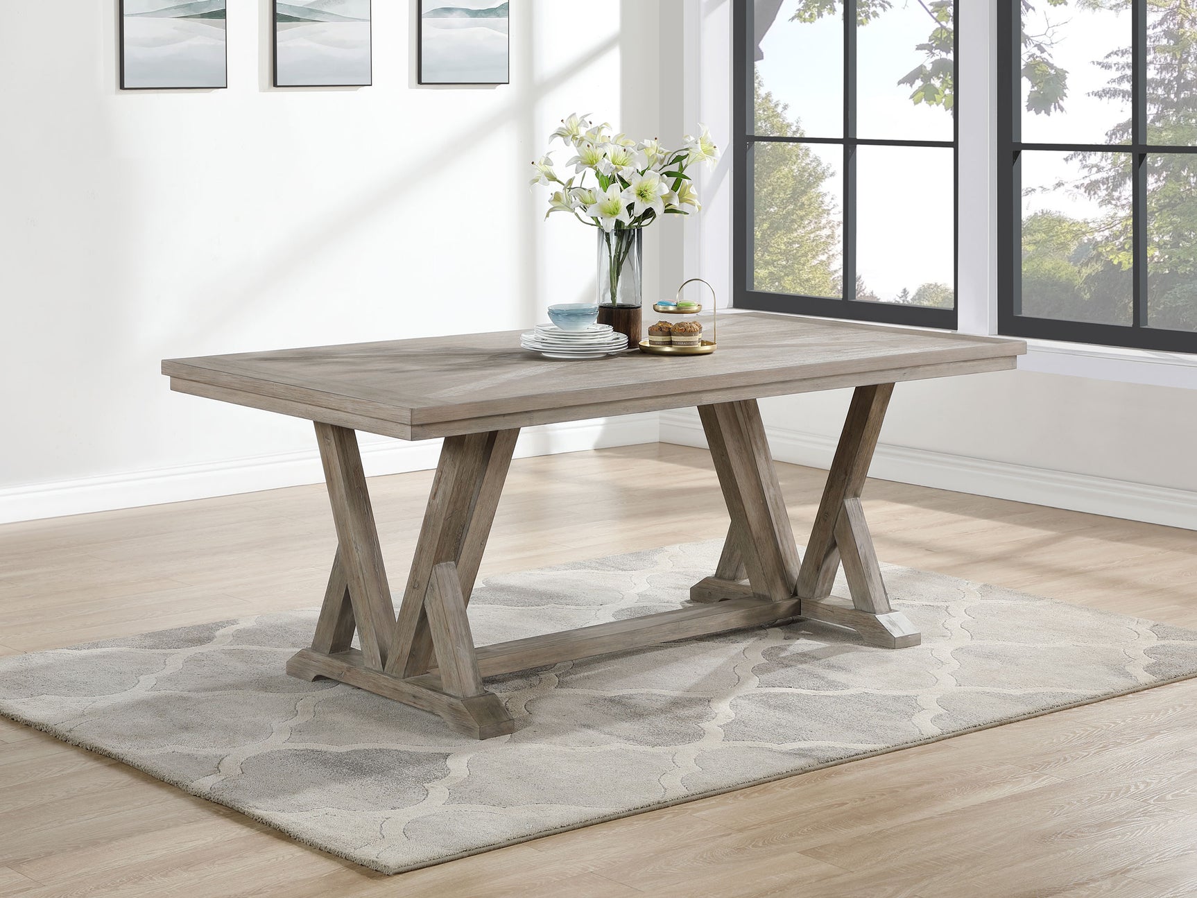 Cornelia Coastal Grey Dining Room Table - Ornate Home