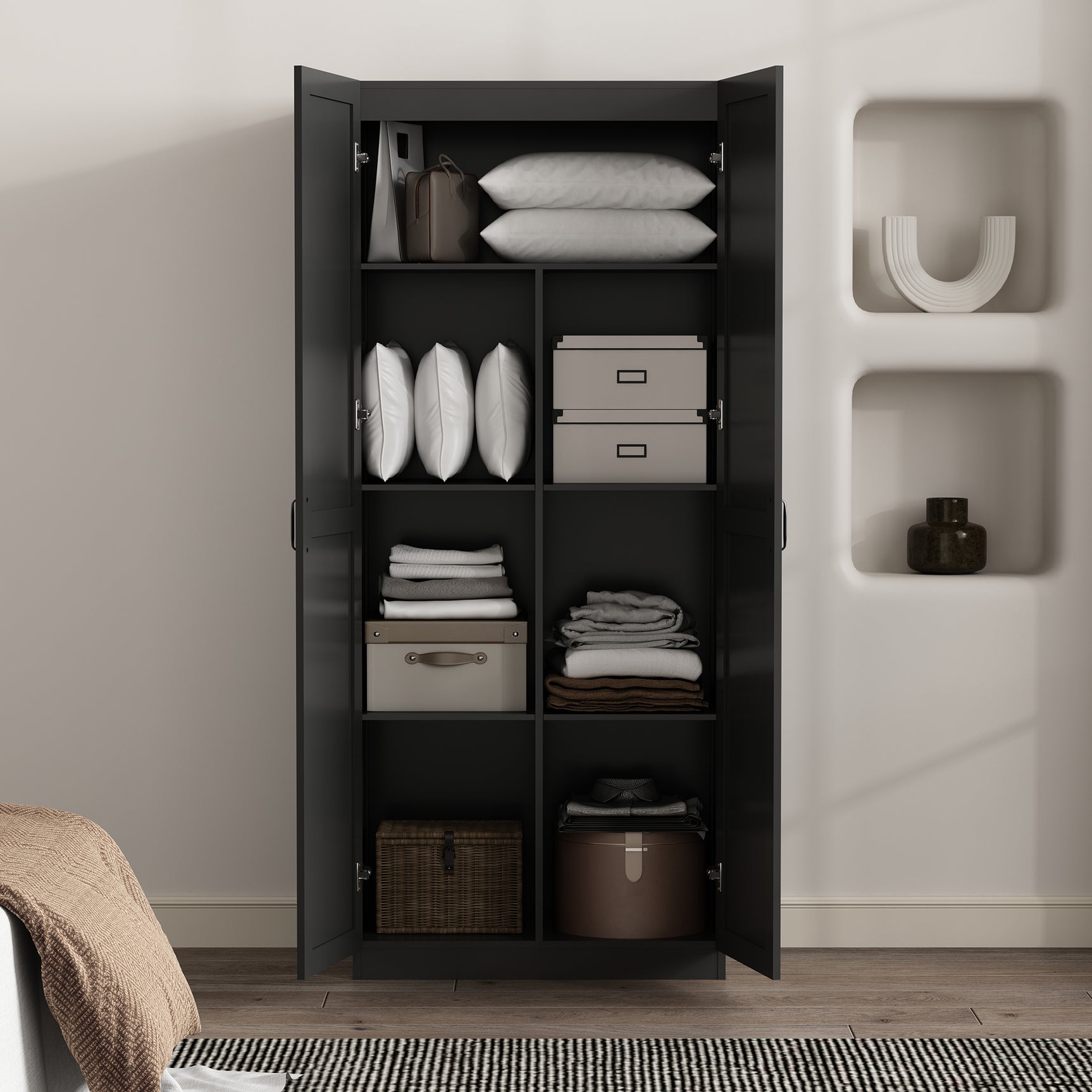 Cornelia Storage Closet 1.0 in Black - Ornate Home