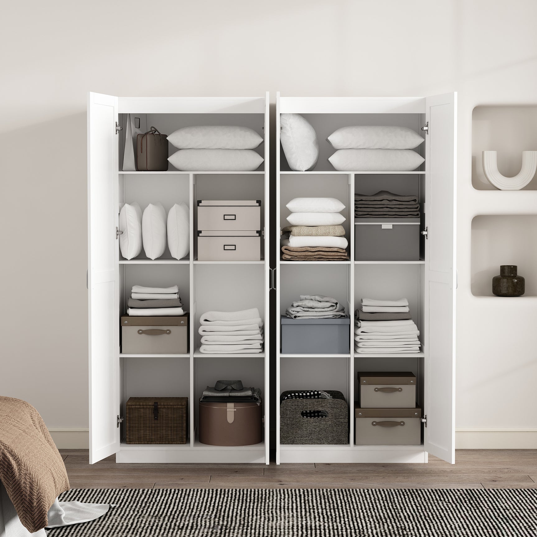 Cornelia Storage Closet 1.0 in White (set of 2) - Ornate Home