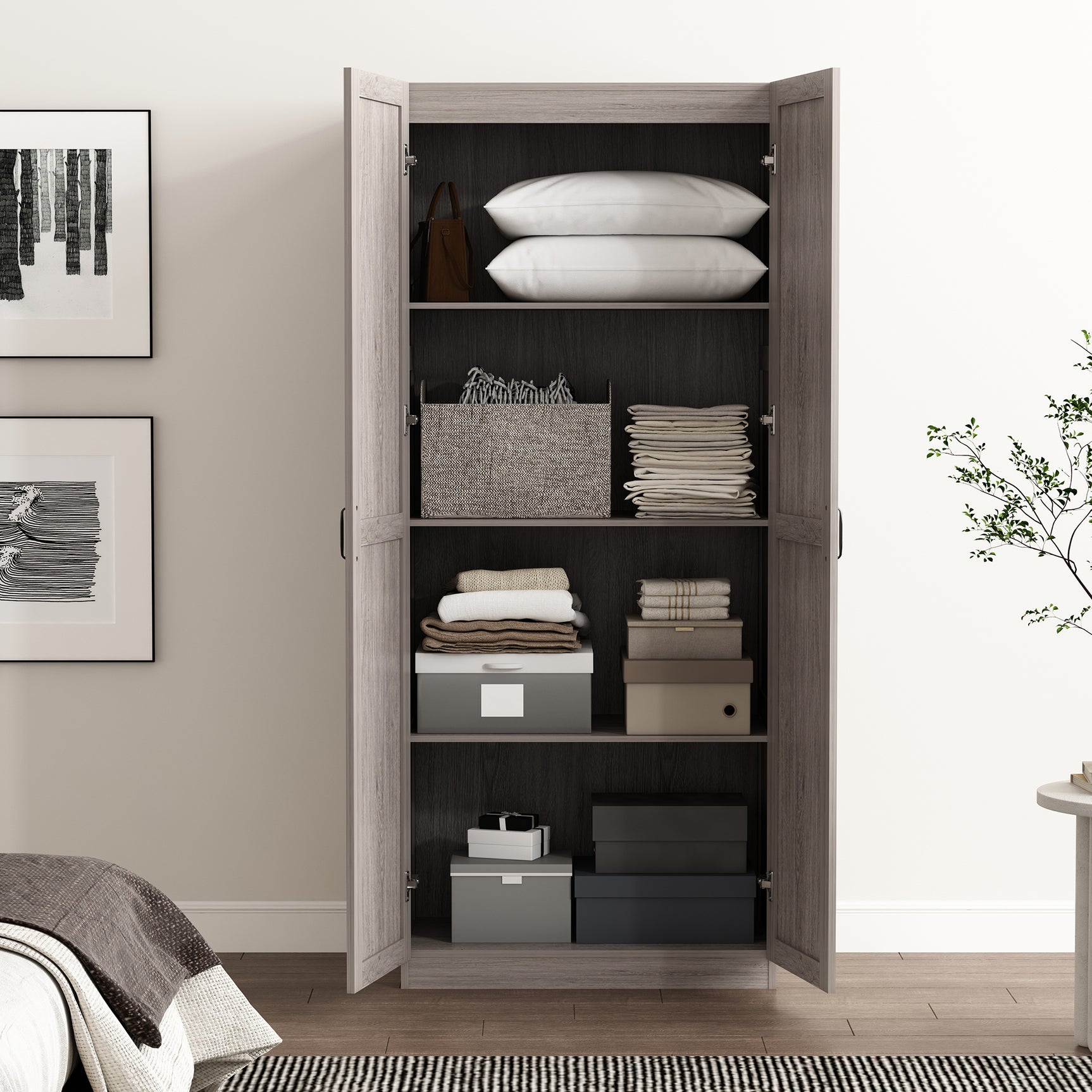 Cornelia Storage Closet 2.0 in Grey - Ornate Home