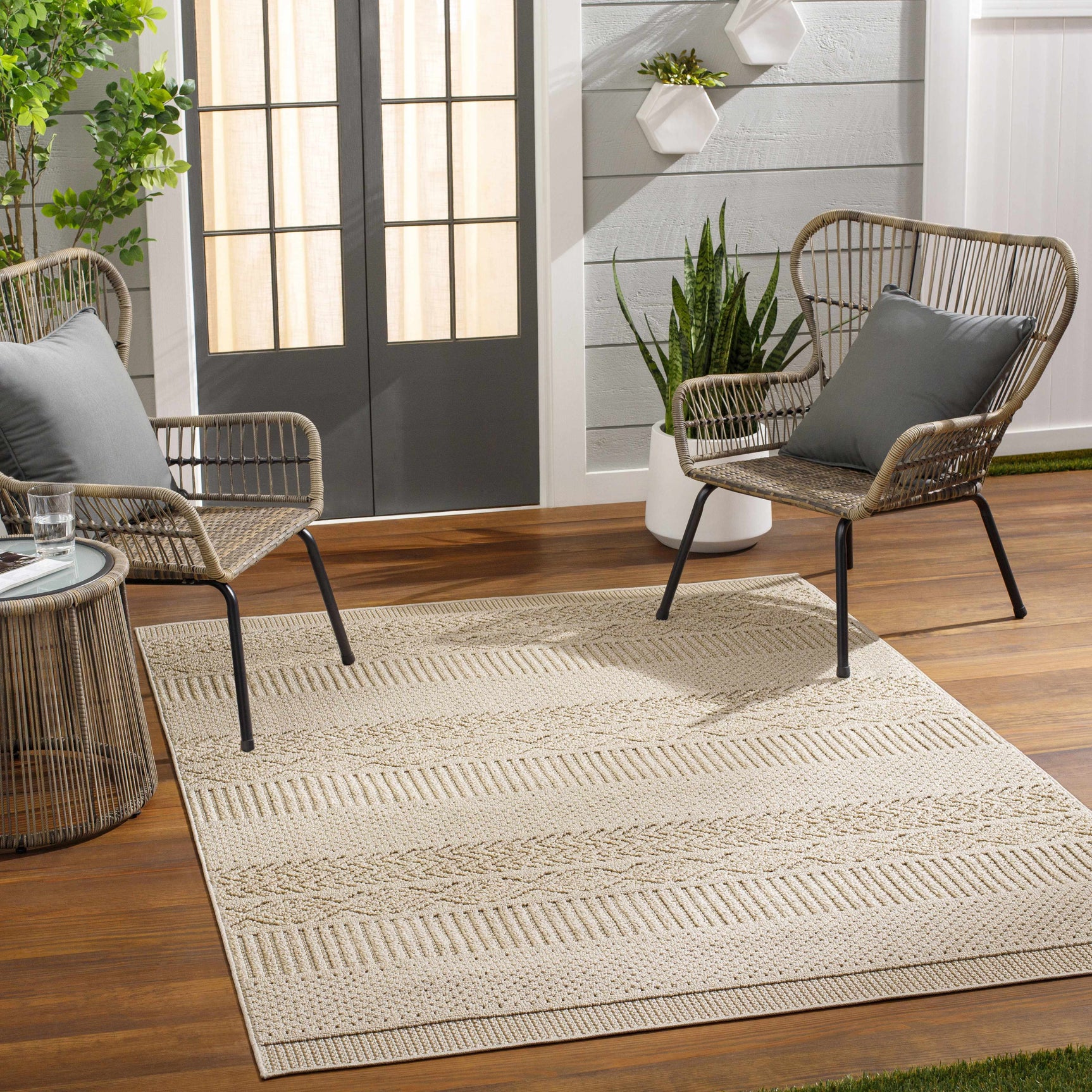 Corom Beige Outdoor Area Rug - Clearance - Ornate Home