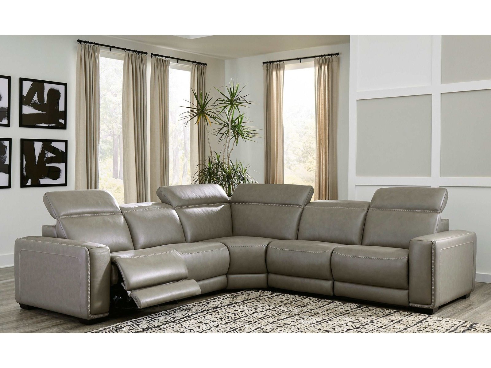 Correze Gray 5pc Power Reclining Sectional (Online Special Price) - Ornate Home