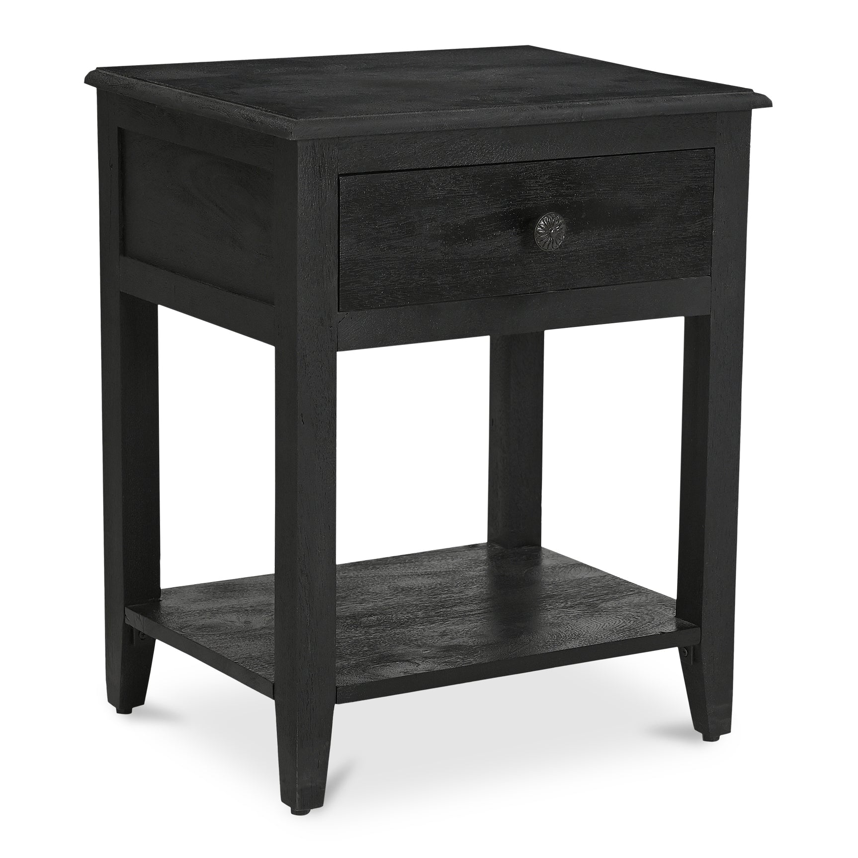 Corrine Antique Black Nightstand - Ornate Home