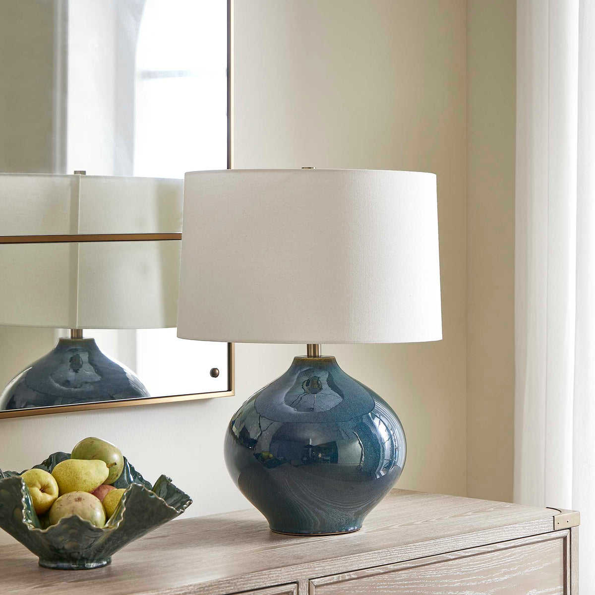 Corrine Deep Blue Table Lamp - Ornate Home