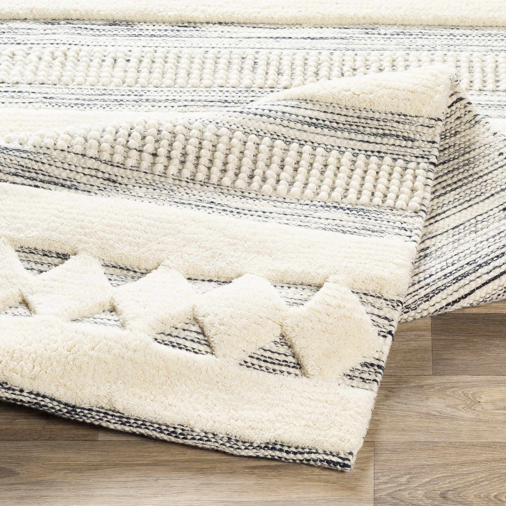 Corry Cream&Black Wool Rug - Clearance - Ornate Home
