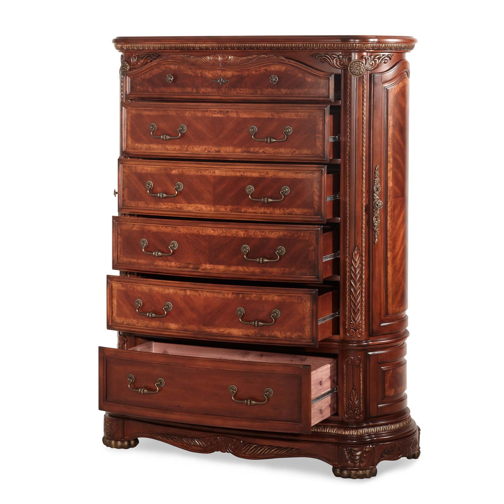 Cortina Honey Walnut 6-Drawer Chest - Ornate Home