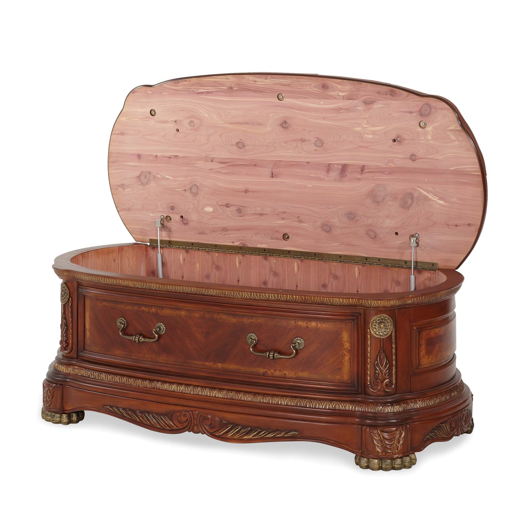 Cortina Honey Walnut Leather Bedside Bench - Ornate Home