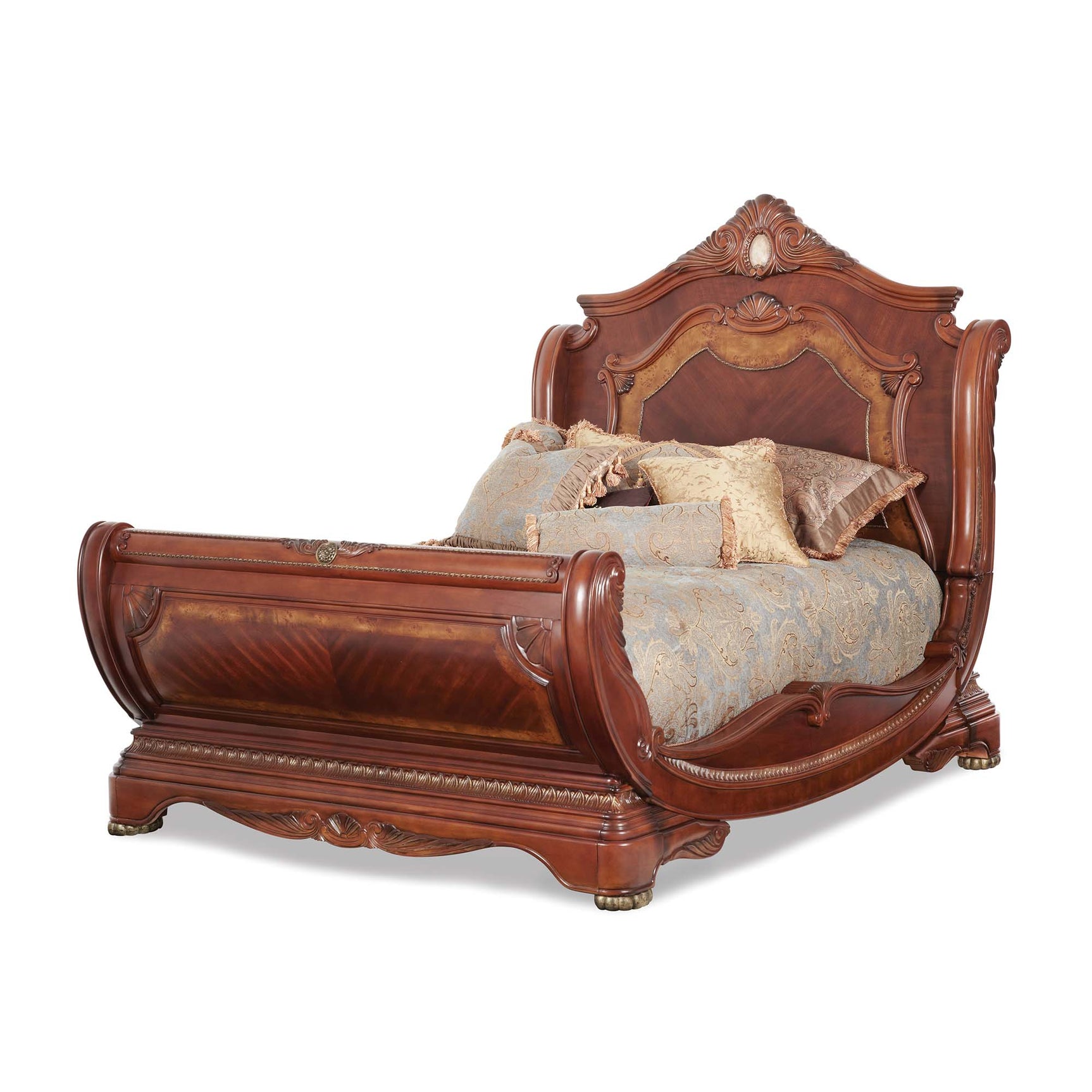 Cortina Honey Walnut/Quarry Cal. King Sleigh Bed - Ornate Home