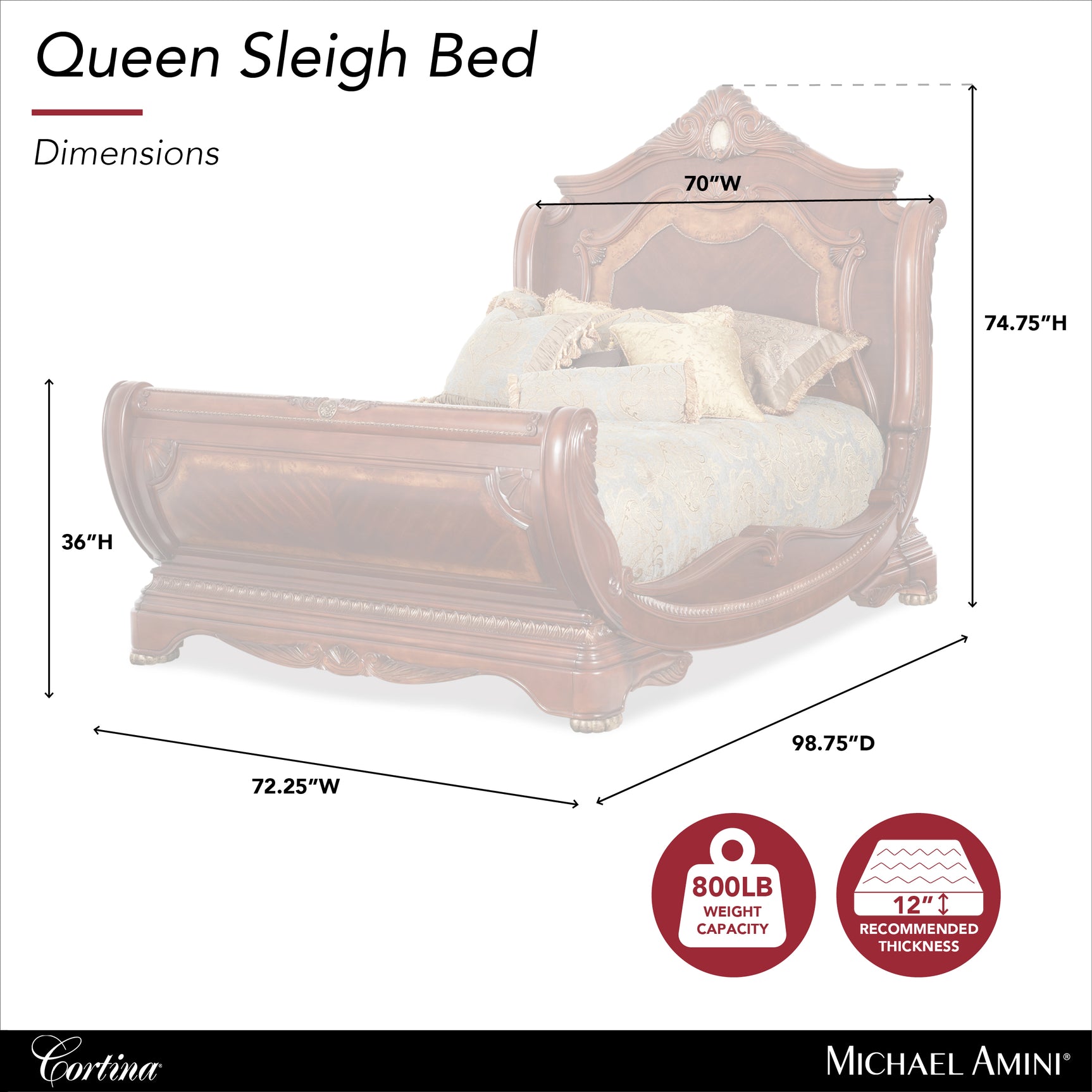 Cortina Honey Walnut Queen Sleigh Bed - Ornate Home