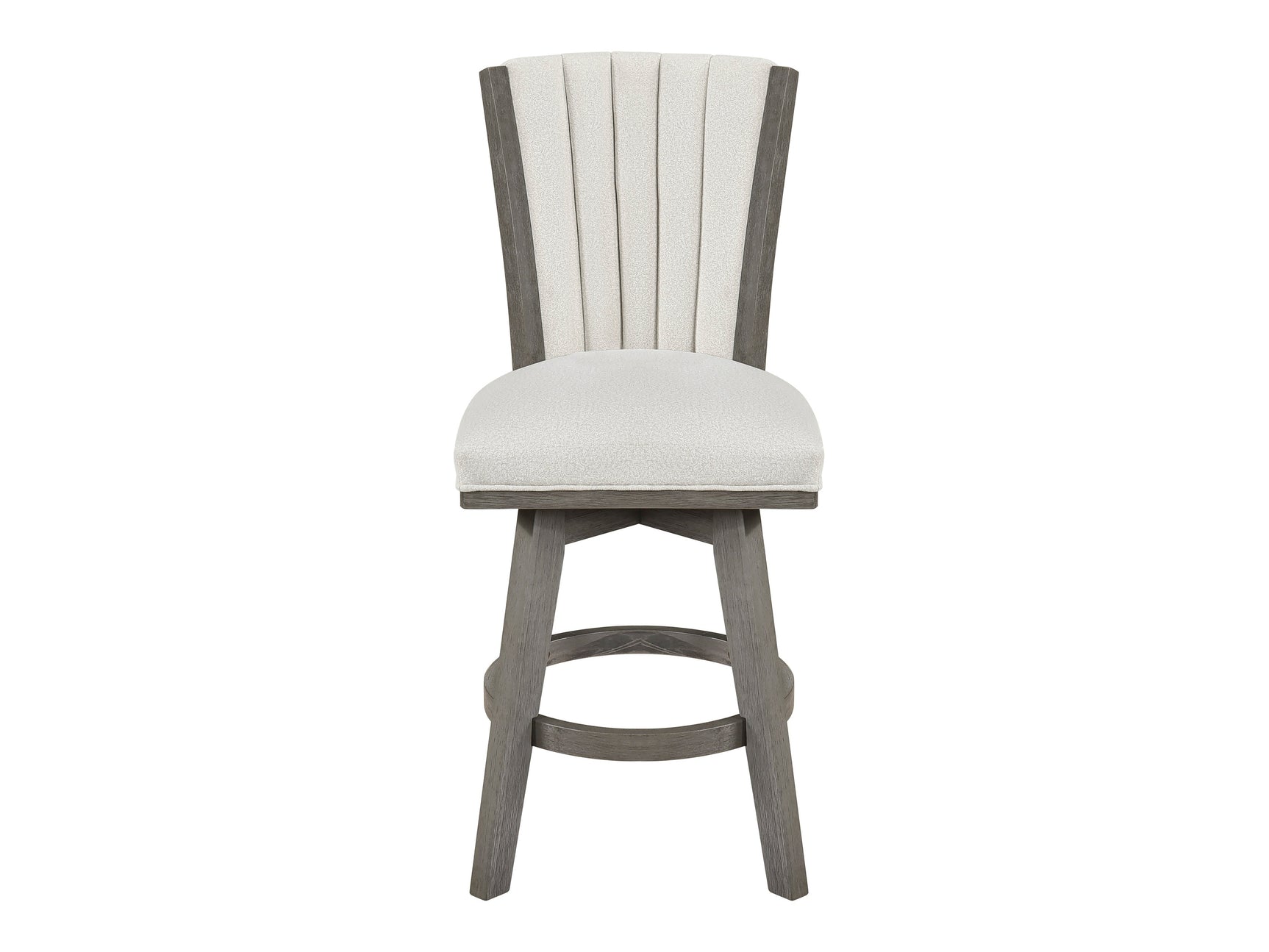 Corvallis Beige/Brushed Gray Swivel Counter Height Chair - Ornate Home