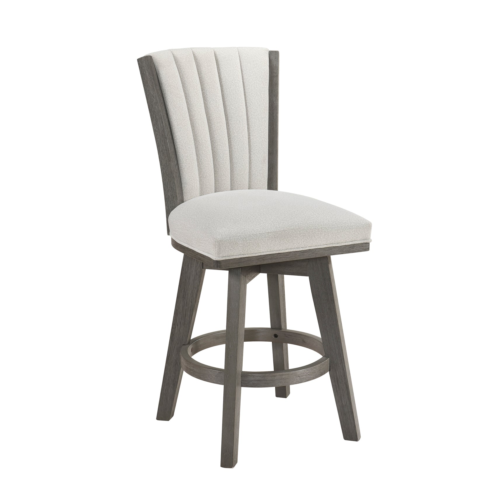 Corvallis Beige/Brushed Gray Swivel Counter Height Chair - Ornate Home