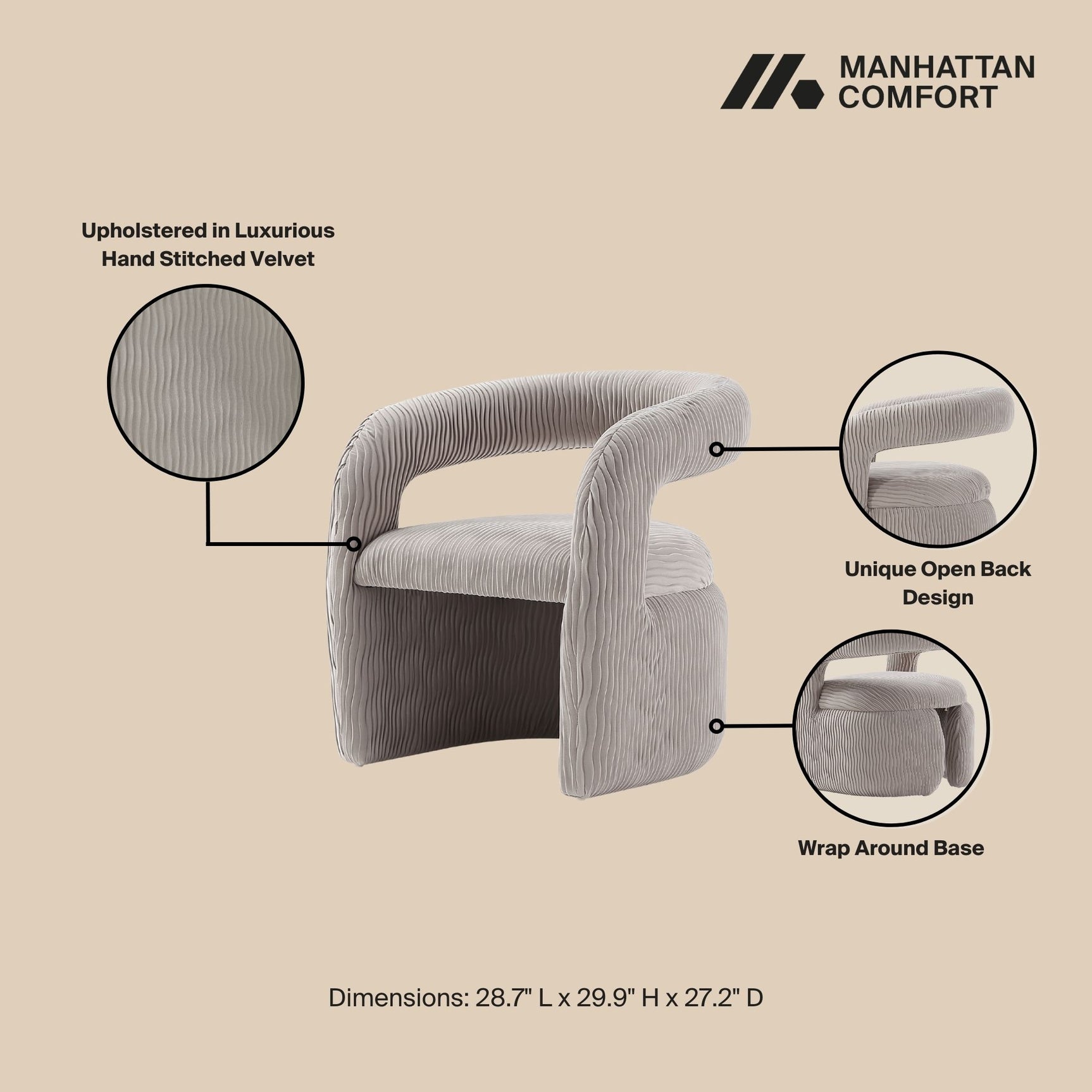 Corvette Dining Chair in Dove - Ornate Home