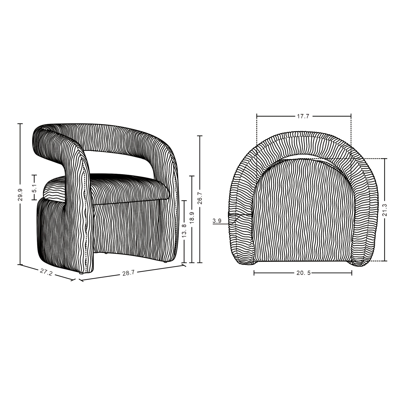 Corvette Dining Chairs in Dove (set of 2) - Ornate Home