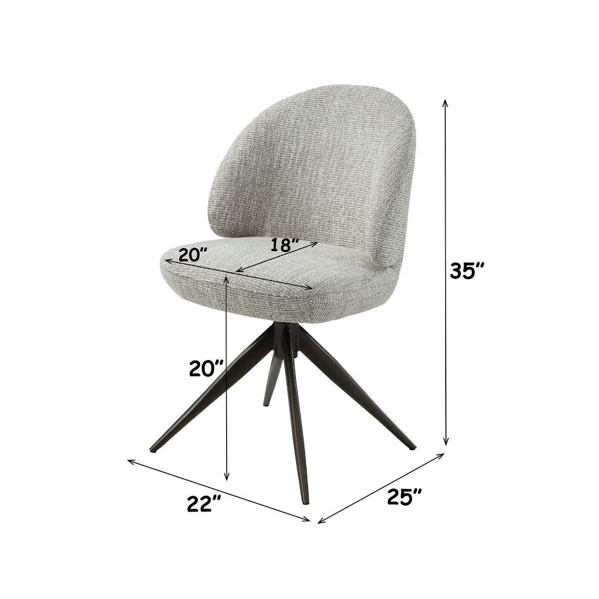 Corwin Gray Side Chair W/Swivel (Set-2)