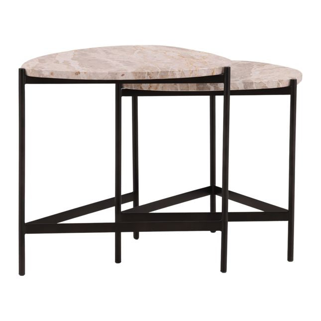 Corwin Natural/Black Nesting Tables - Ornate Home