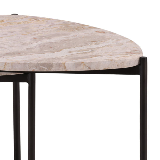 Corwin Natural/Black Nesting Tables - Ornate Home