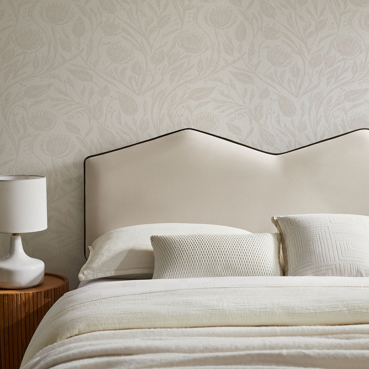 Cosette Alabaster Performance Velvet Full Size Headboard - Ornate Home
