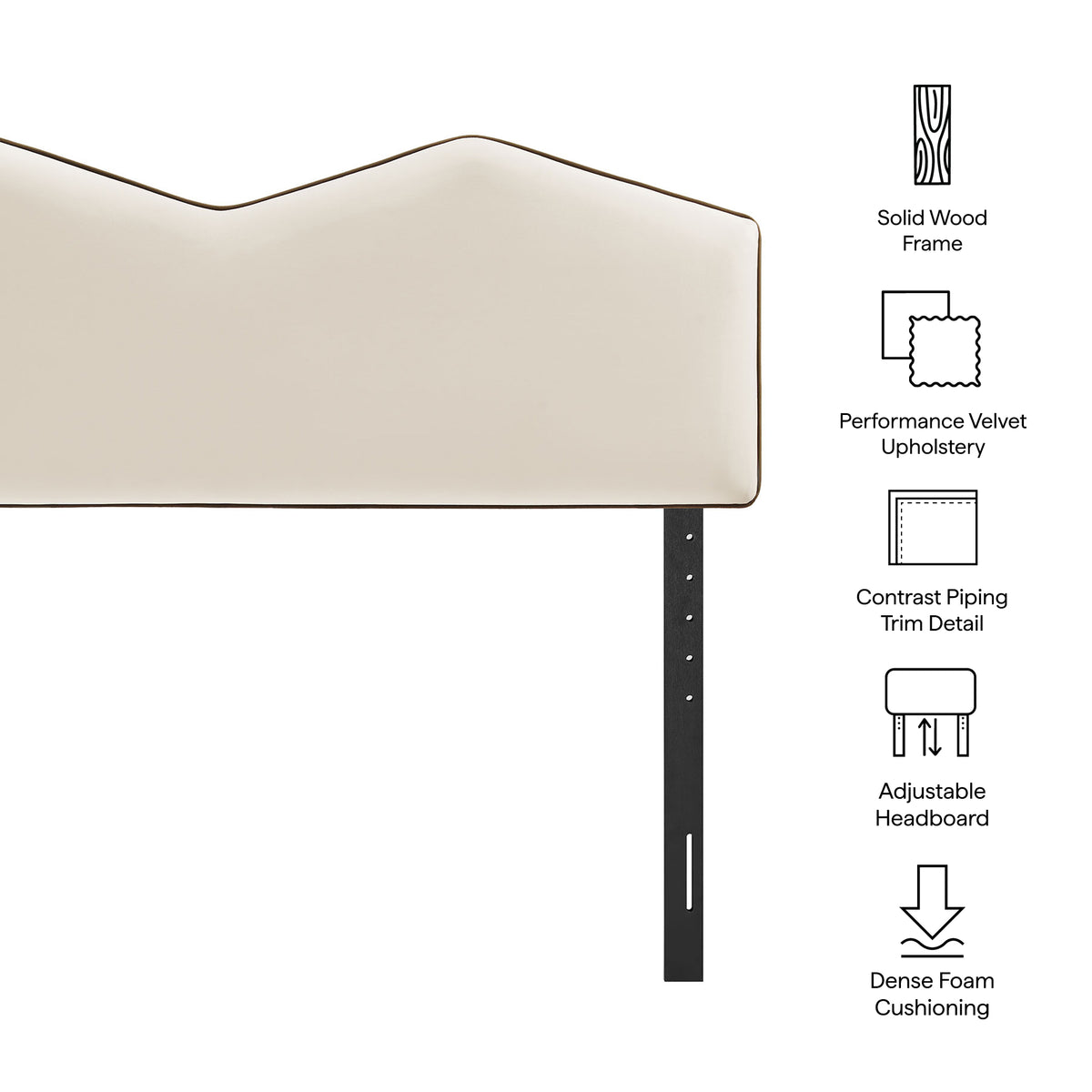 Cosette Alabaster Performance Velvet Full Size Headboard - Ornate Home