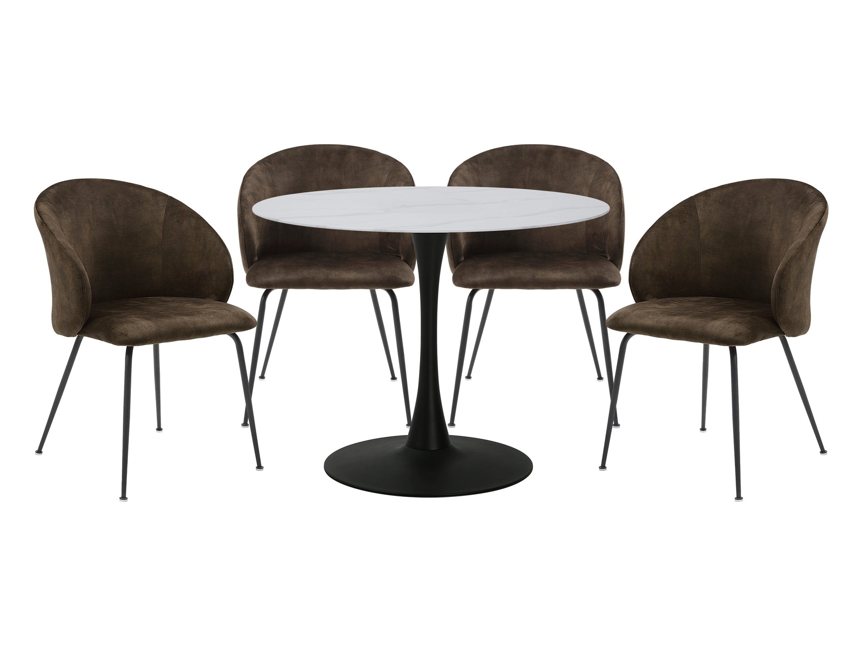 Cosimo White/Brown/Black 5-Piece Dining Table Set - Ornate Home