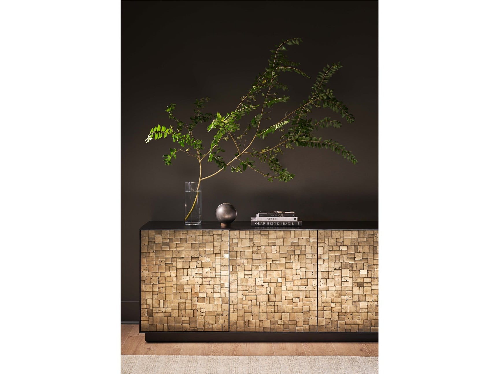 Cosmo Pyrite/Matte Black Credenza - Ornate Home