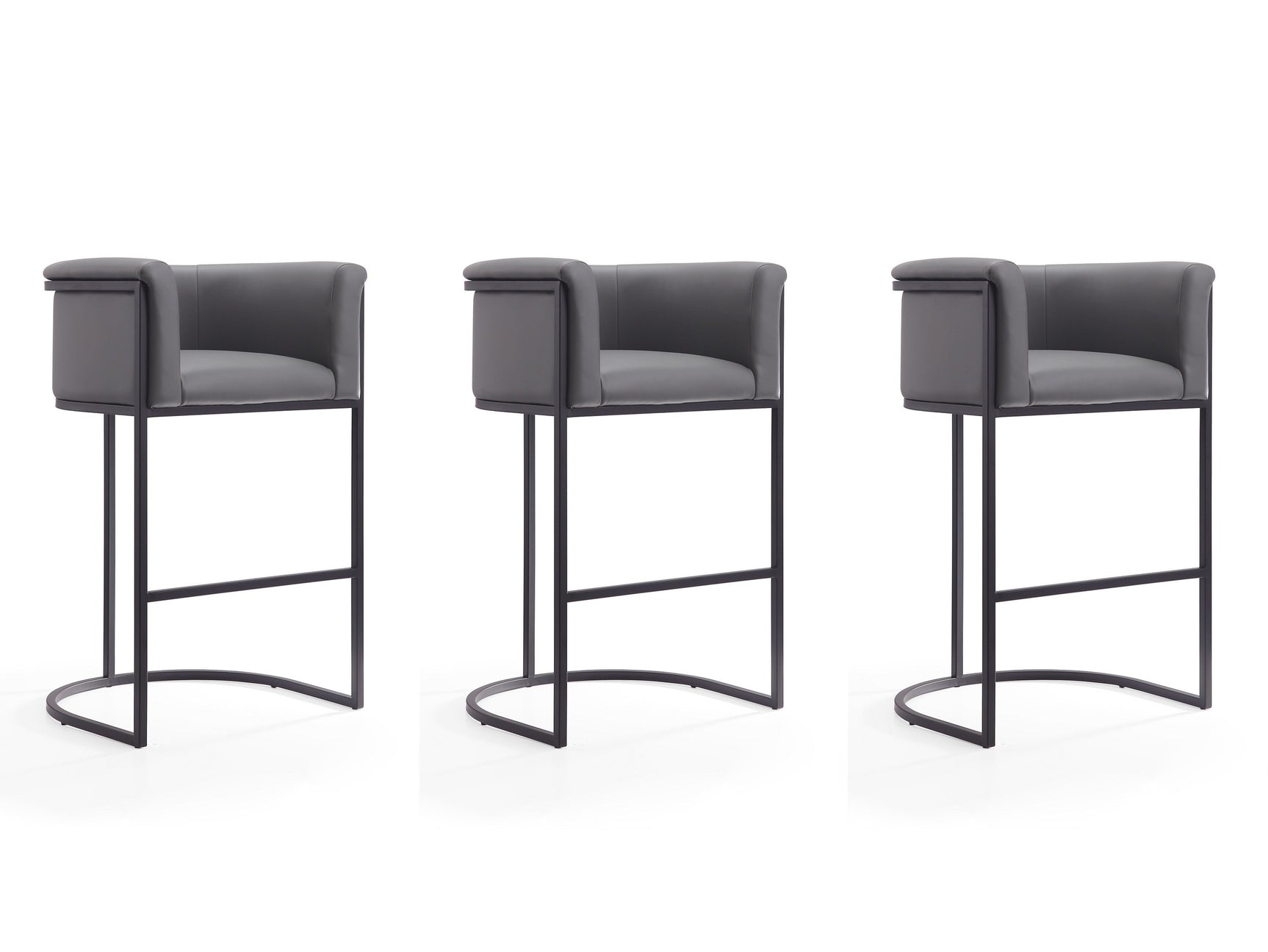 Cosmopolitan Barstool in Grey and Black (set of 3) - Ornate Home